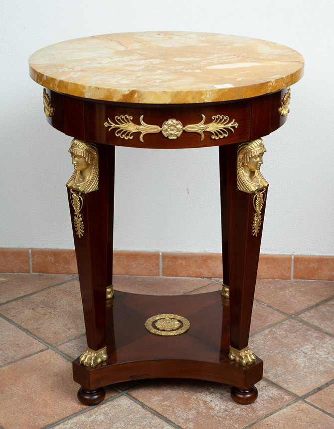 Antique Coffee Table Return From Egypt, 19th Century France.-photo-2