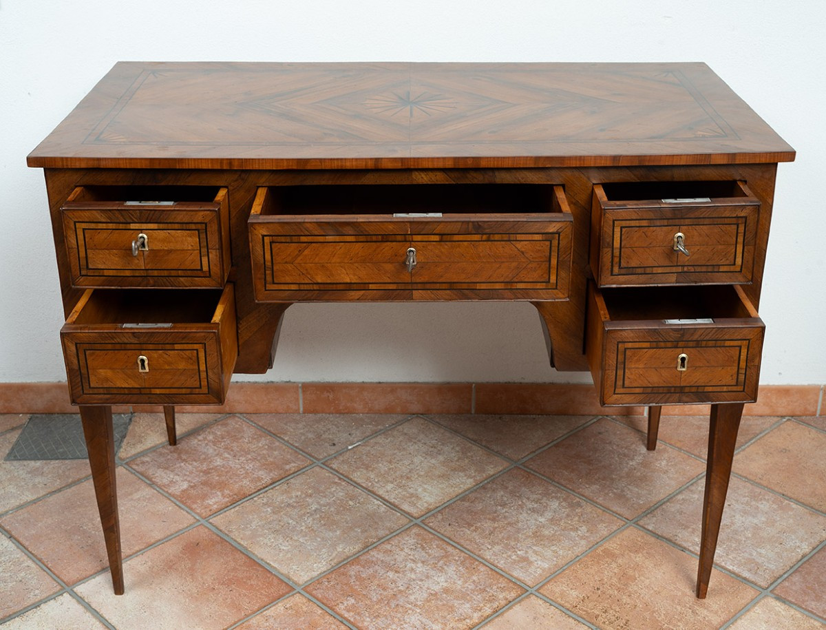 Bureau napolitain Louis XVI ancien du XVIIIe siècle.-photo-2