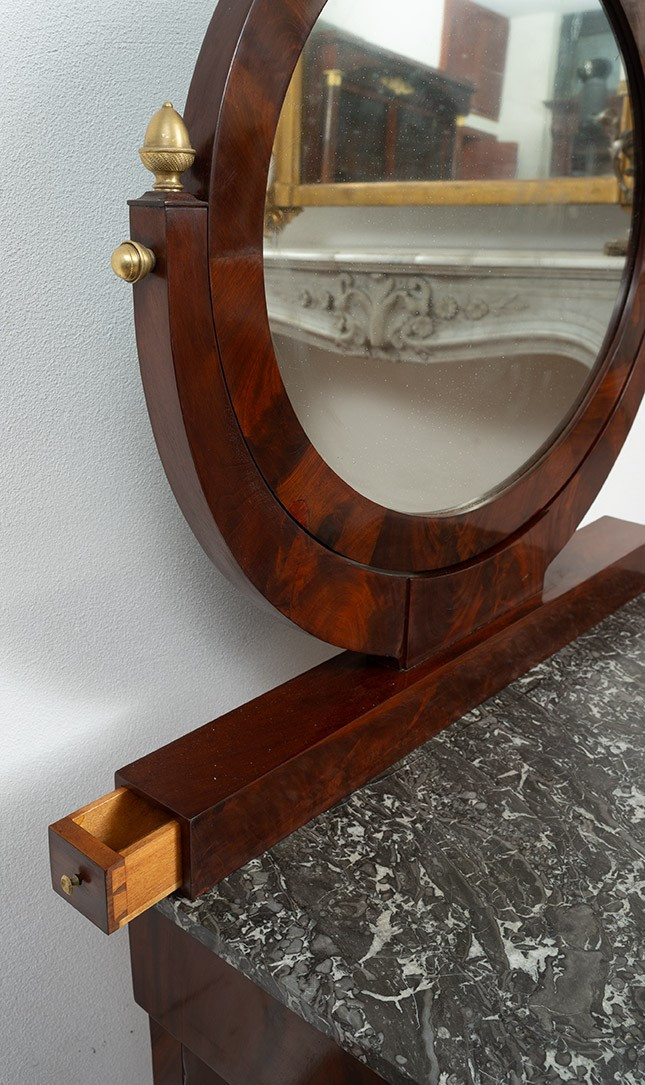 Antique Empire Mahogany Dressing Table. France, Early 19th Century.-photo-4