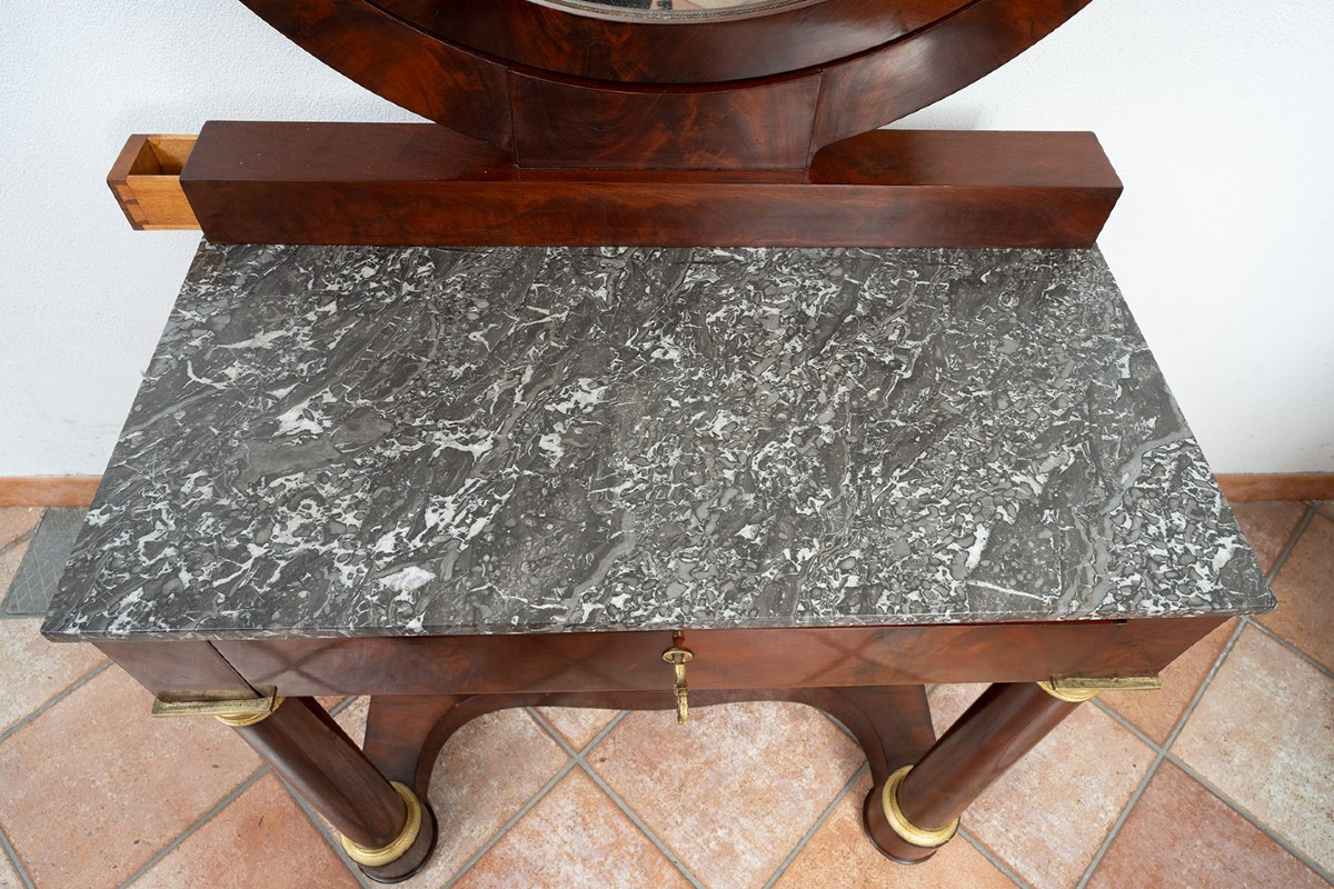 Antique Empire Mahogany Dressing Table. France, Early 19th Century.-photo-1