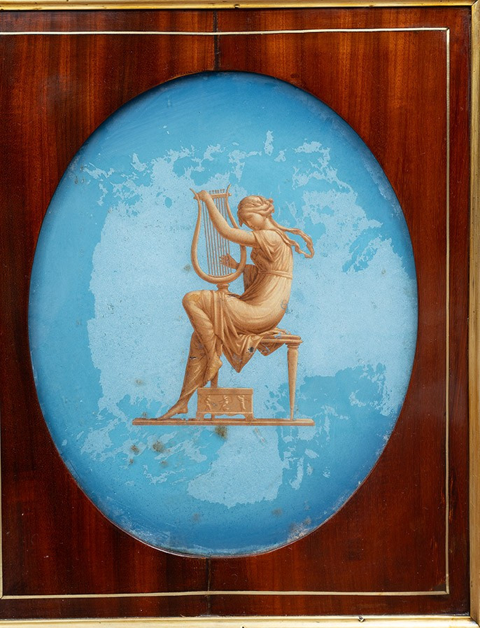 Secrétaire ancien français en acajou, XIXe siècle.-photo-1