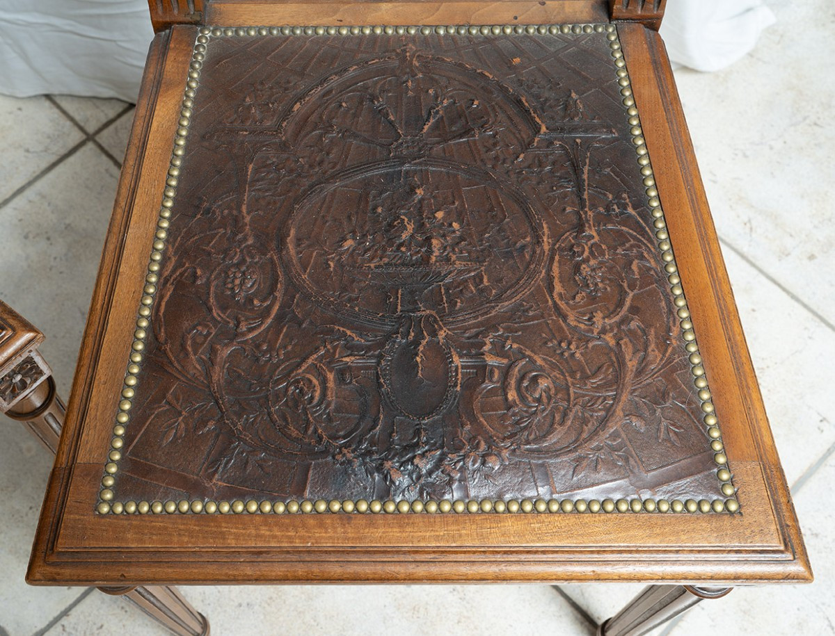 Ensemble de six chaises françaises du XIXe siècle.-photo-3