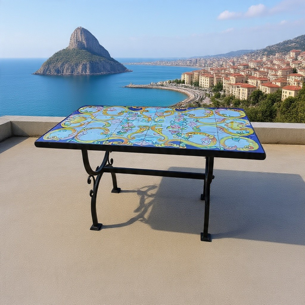 Table basse d'extérieur artisanale des années 2000/2010-photo-5