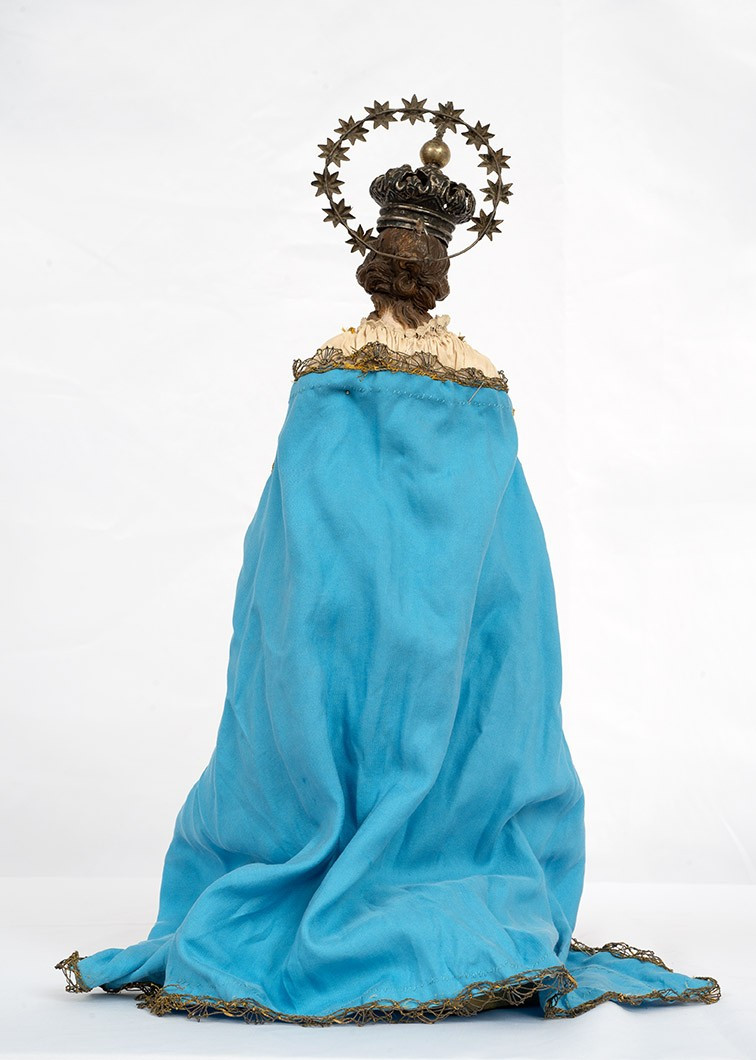 An Antique Sculpture Depicting The Immaculate Virgin Mary, 19th Century.-photo-3