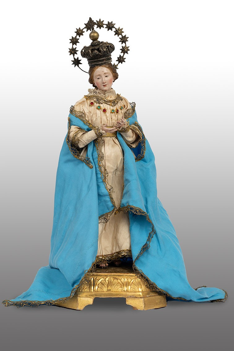 An Antique Sculpture Depicting The Immaculate Virgin Mary, 19th Century.