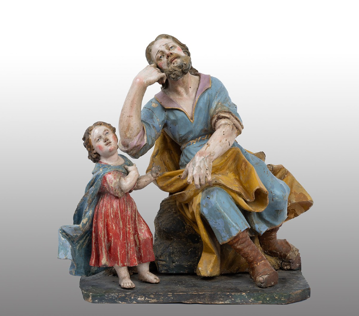 18th-century Neapolitan Wooden Sculpture.