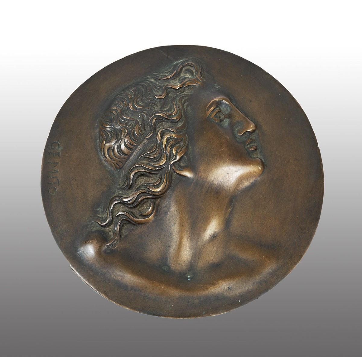 Bas-relief en bronze signè Gemito Naples, XIXe siècle.
