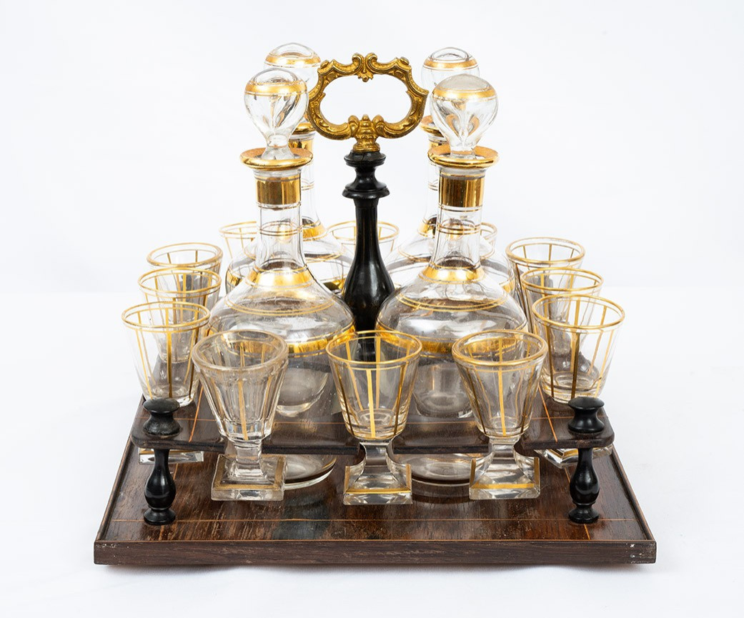 Coffret ancienne  (Cave à liqueur) française, début du XIXe siècle.-photo-3