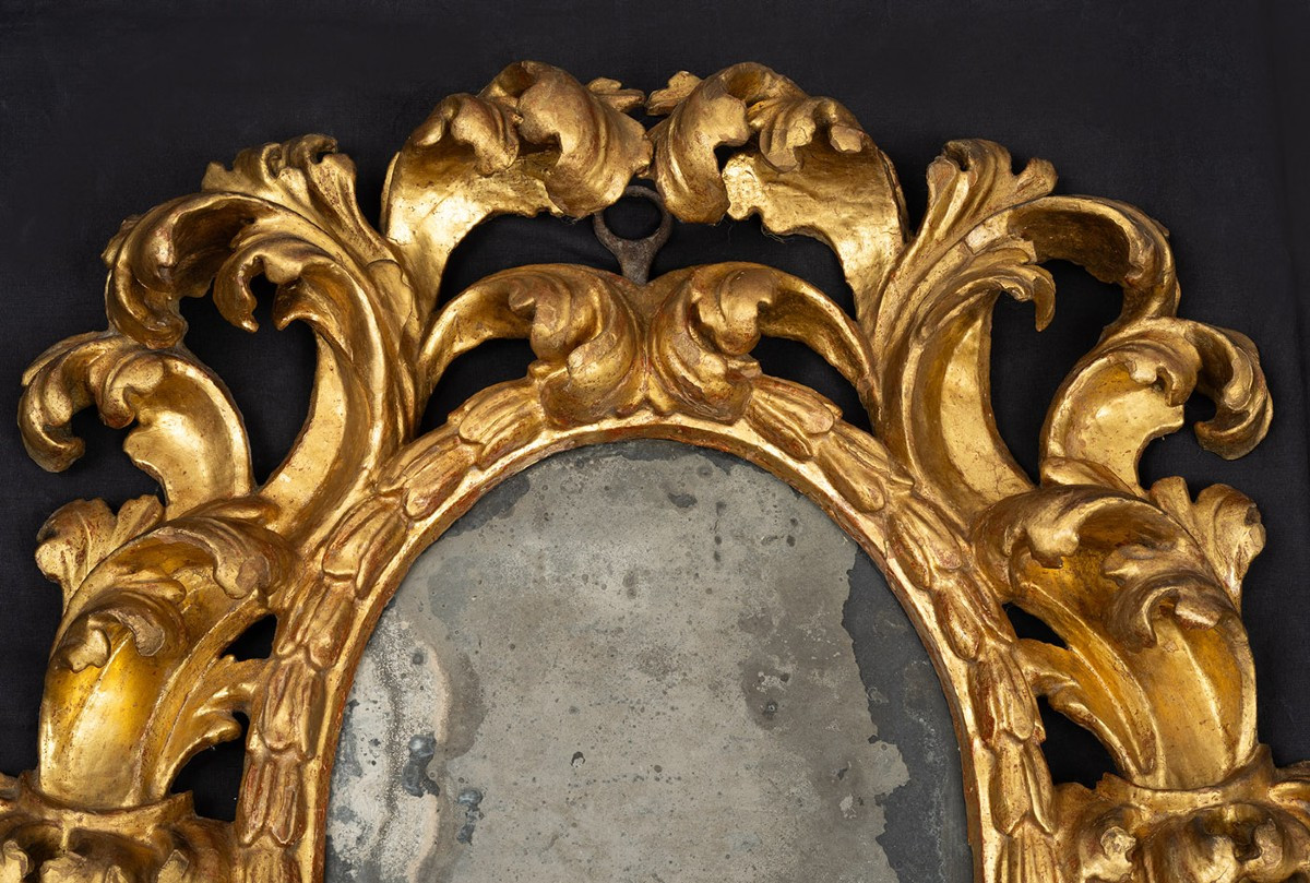 Paire de miroirs ancienne de la fin du XVIIe siècle.-photo-3