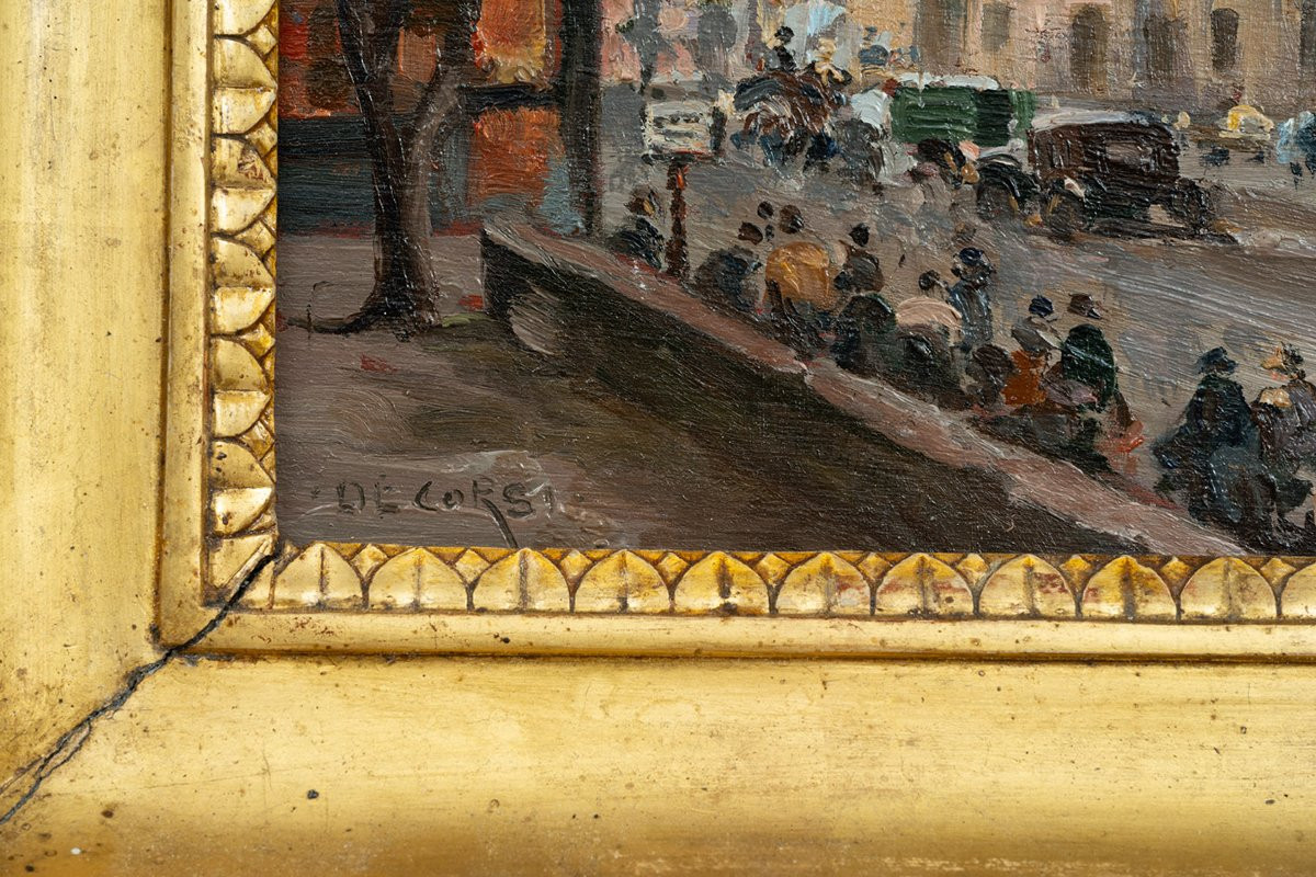 Tableau ancienne  Huile sur toile  Signé De Corsi. Naples XIXe siècle.-photo-2