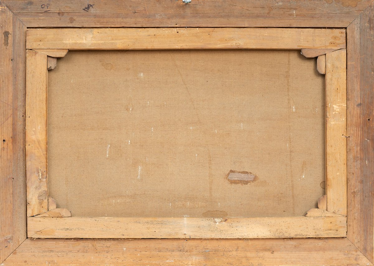 An Antique Oil Painting On Canvas In A Period Frame Depicting A View Of The Gulf Of Naples.-photo-4