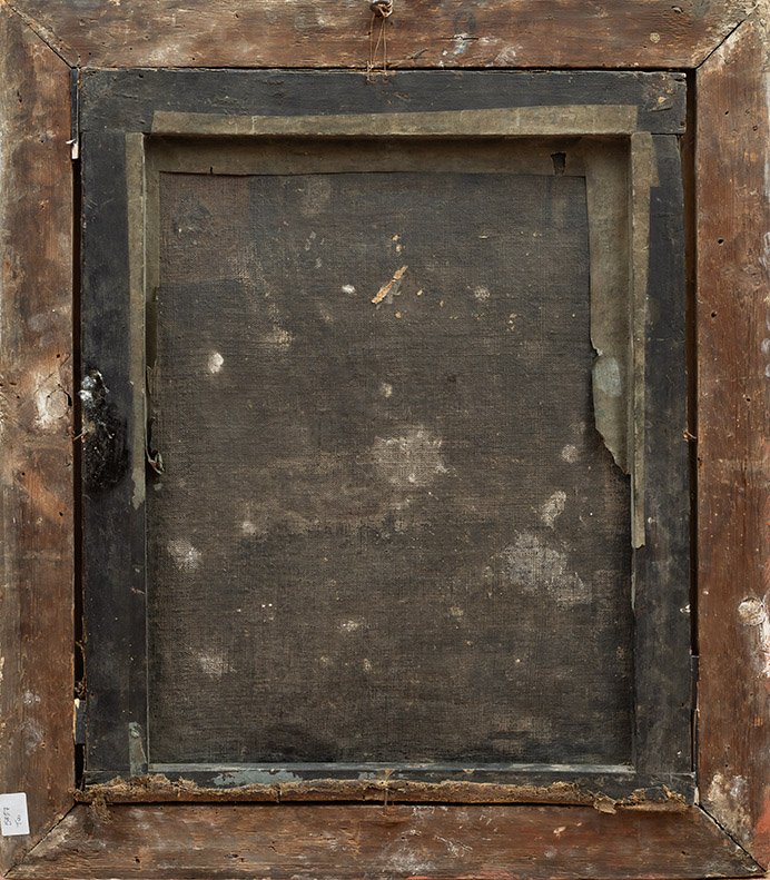 Antique Oil Painting On Canvas With A 19th-century Gilded Wooden Frame.-photo-3