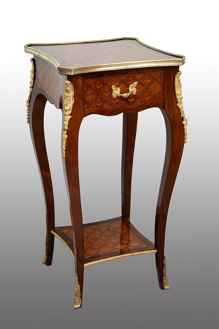 Antique French Napoleon III Side Table Made Of Fine Exotic Woods.