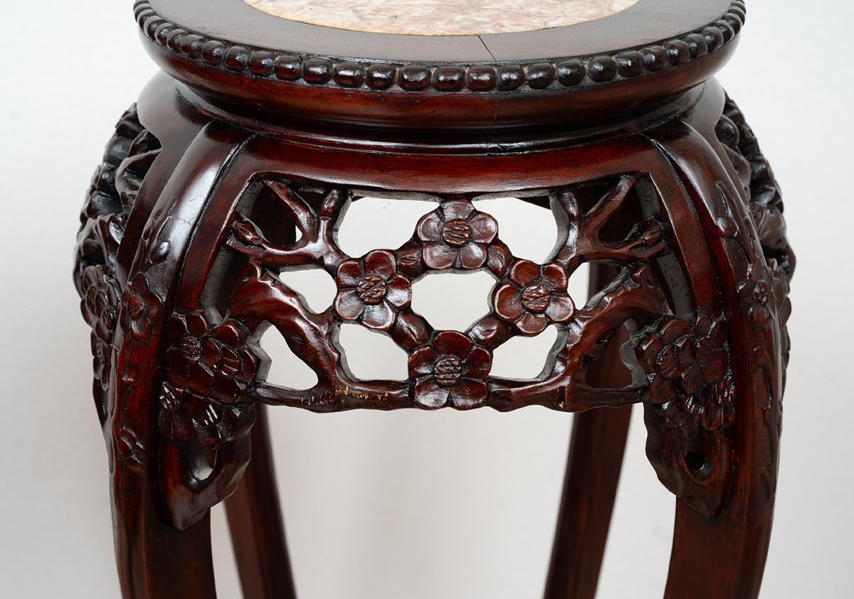 A Pair Of Boxwood And Marble Plant Stands Dating From The Early 20th Century.-photo-4