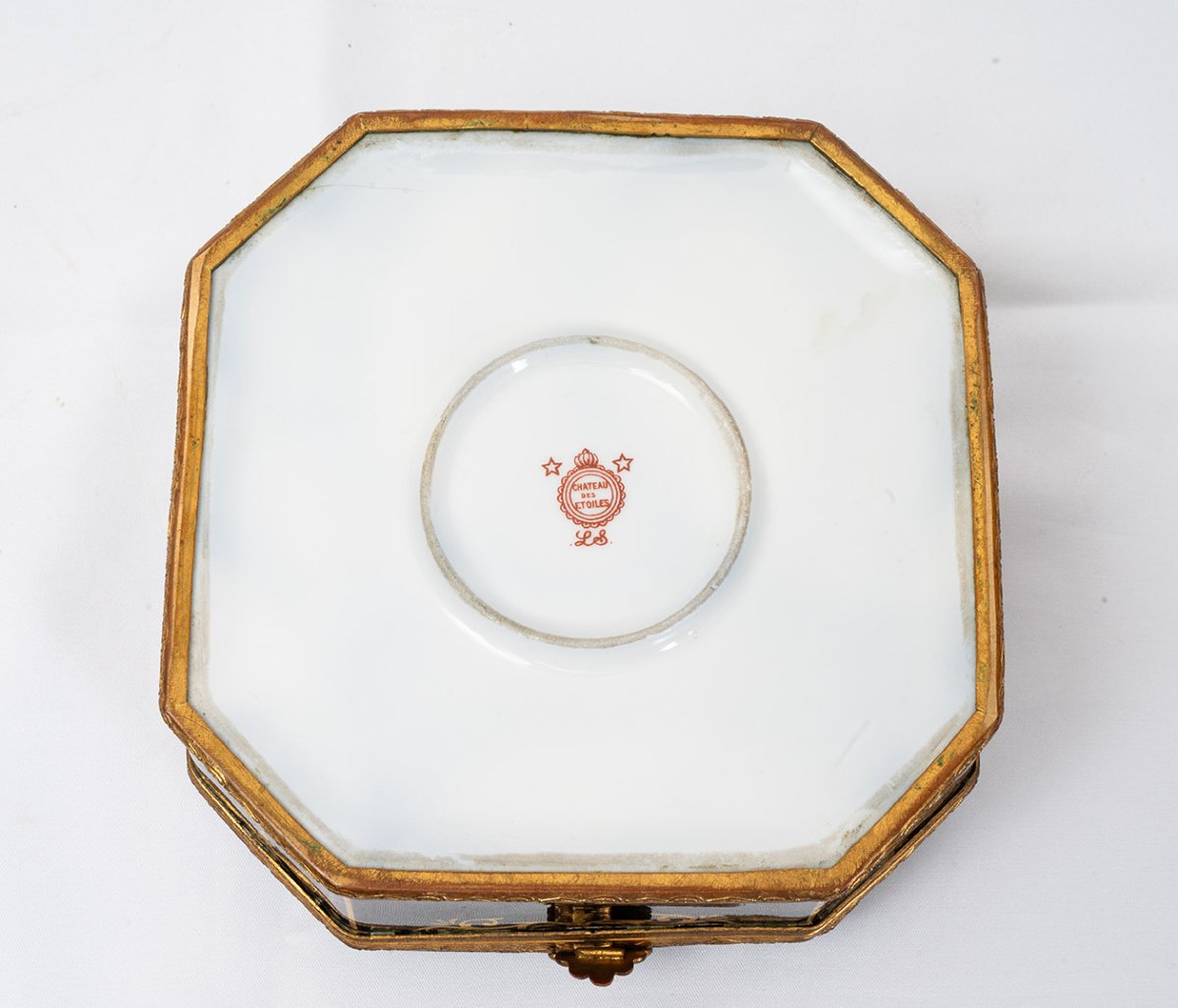 Coffret à bijoux ancien de Sèvres signé EONARD, XIXe siècle.-photo-4
