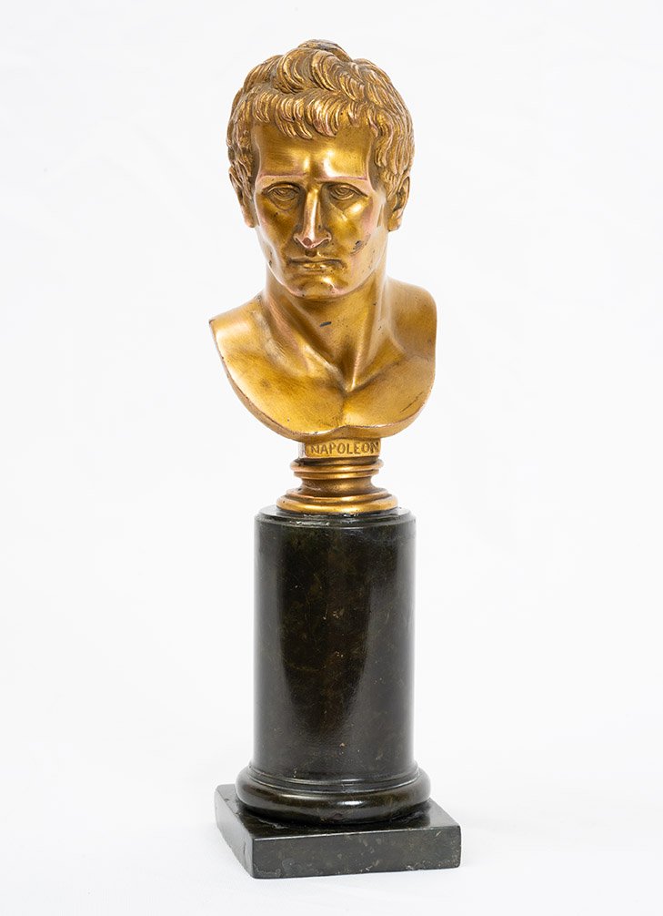 Antique Gilded Bronze Sculpture Depicting Napoleon, 19th Century-photo-2