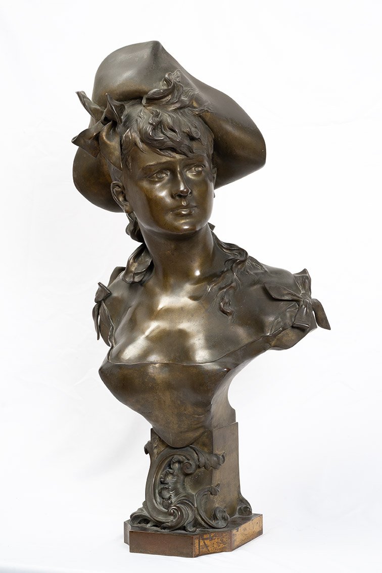 Sculpture ancienne en bronze signée « A. NELSON ». France, XIXe siècle.-photo-4