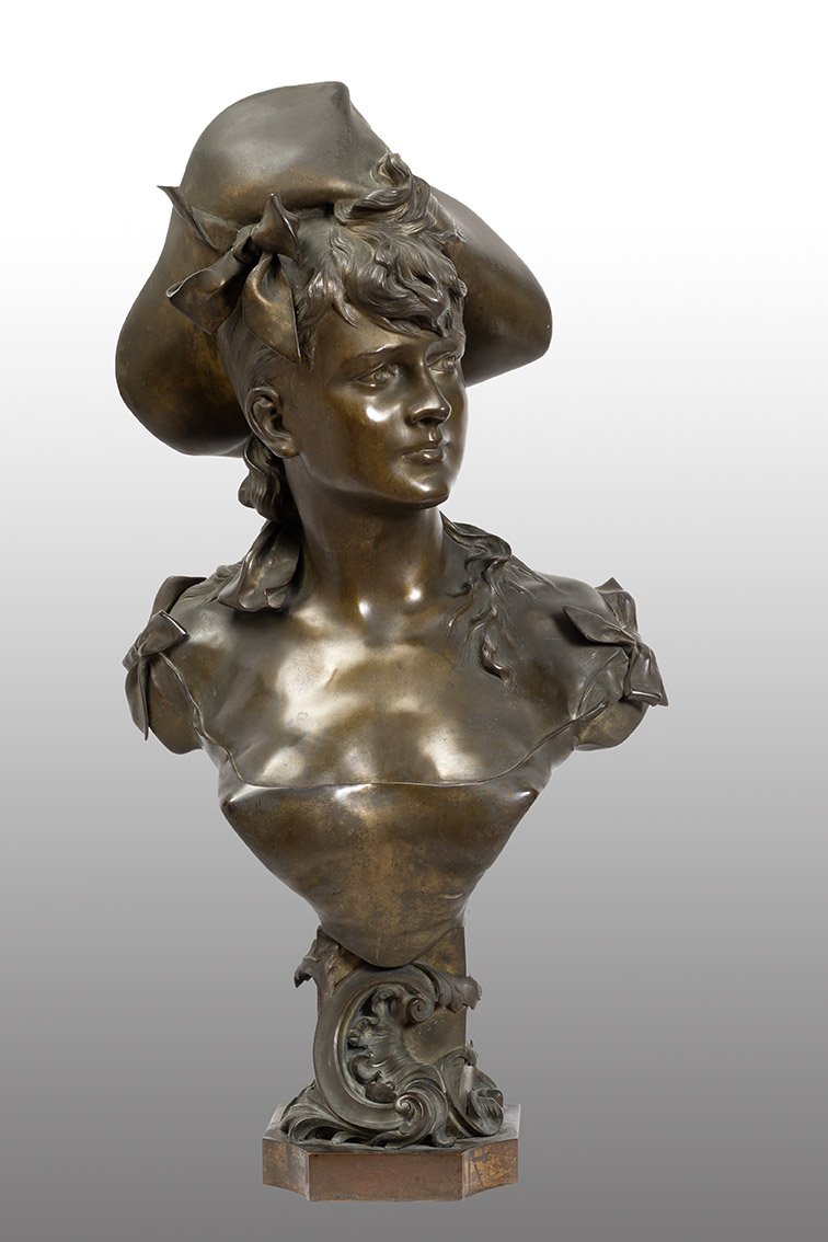 Sculpture ancienne en bronze signée « A. NELSON ». France, XIXe siècle.