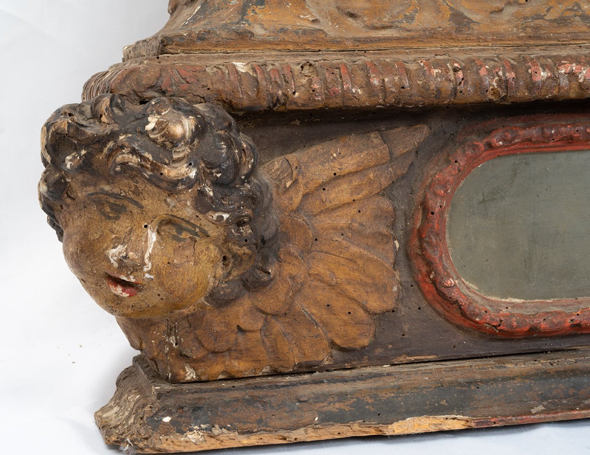 Antique Polychrome Wooden Reliquary Bust Dating From The Late 17th Century. Spain-photo-2