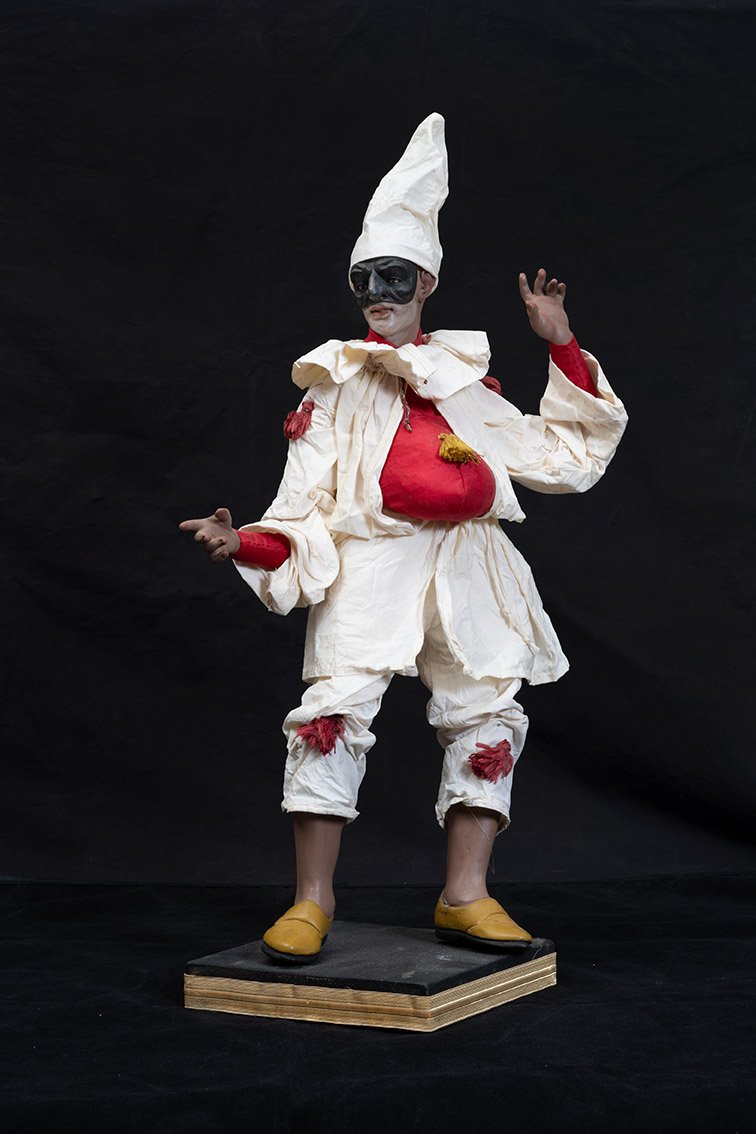 Neapolitan Nativity Scene Sculpture Depicting "pulcinella"