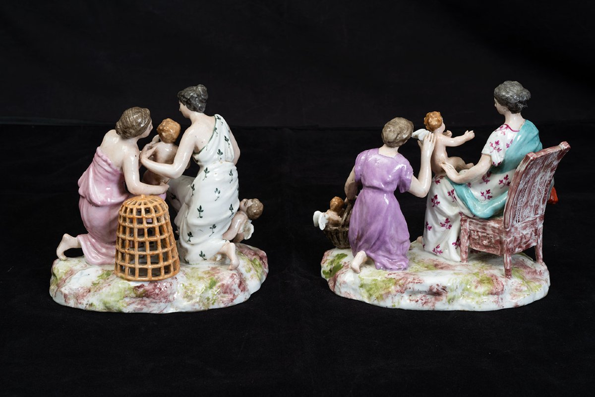 Paire de sculptures en porcelaine. Époque : fin du XIXe siècle.-photo-4