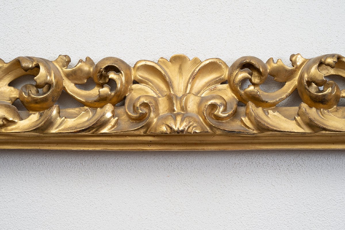 Antique Gilded And Carved Wooden Frame Of Florentine Origin, 19th Century-photo-2
