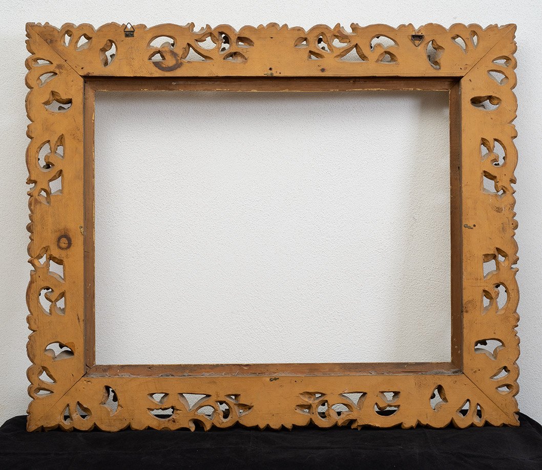 Antique Gilded And Carved Wooden Frame Of Florentine Origin, 19th Century-photo-4