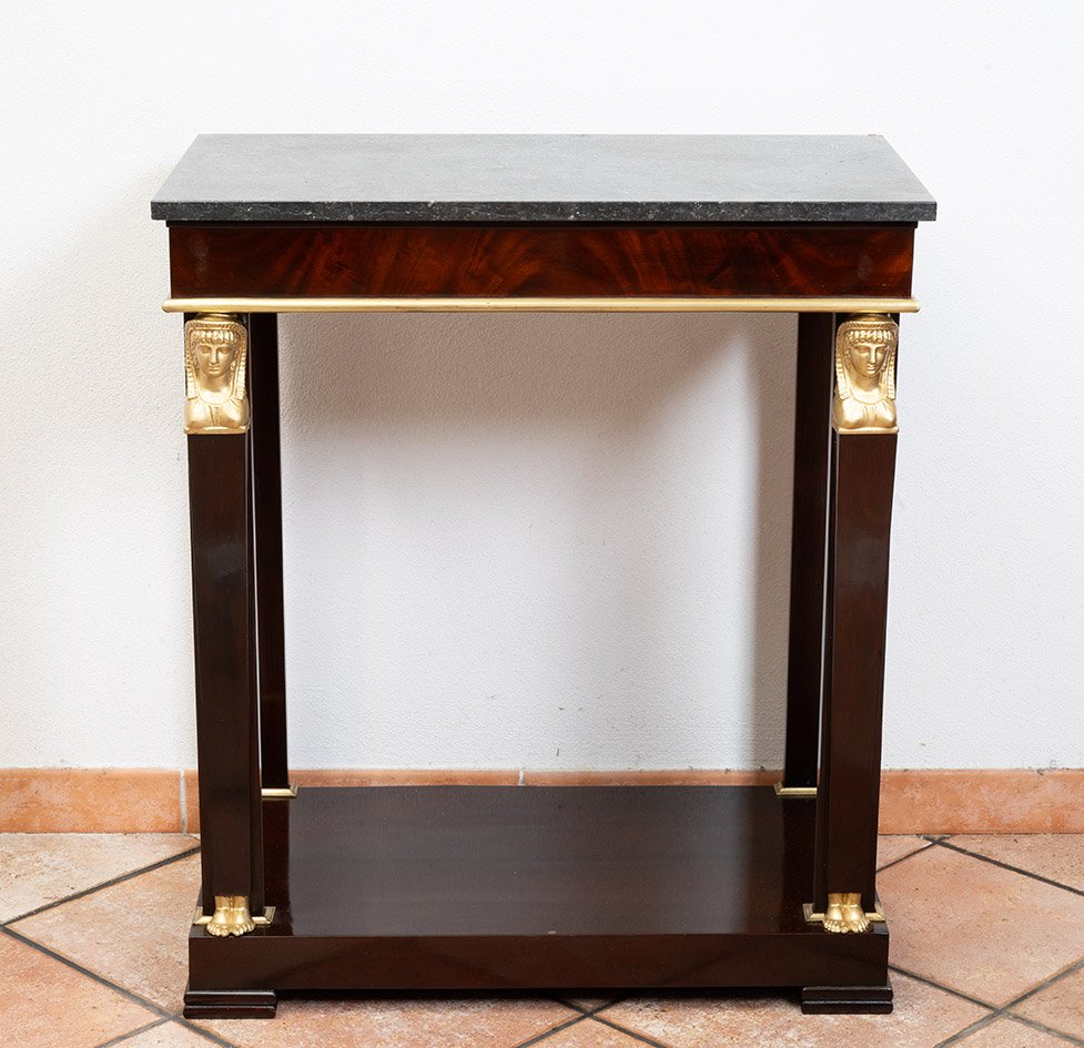 An Antique French Empire-style Console Table Dating From The Consulate Period In The Early 19th Century.-photo-2