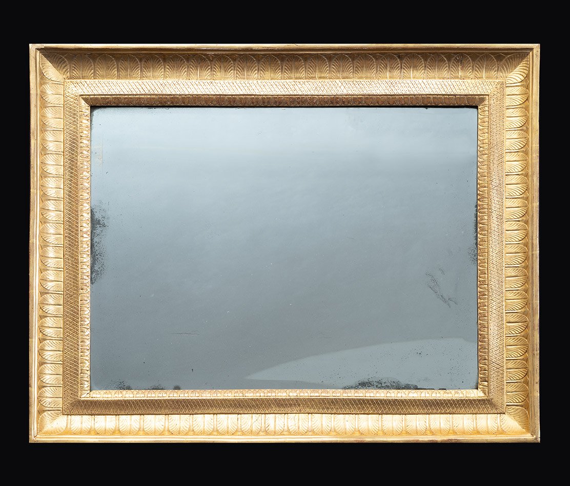 Paire de miroirs anciens Empire Napolitain datant du début du XIXe siècle.-photo-2