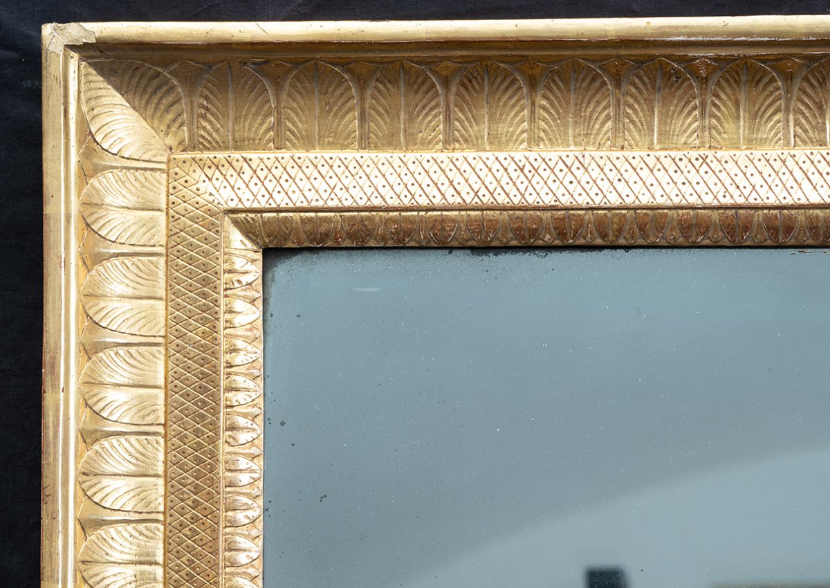 Paire de miroirs anciens Empire Napolitain datant du début du XIXe siècle.-photo-3