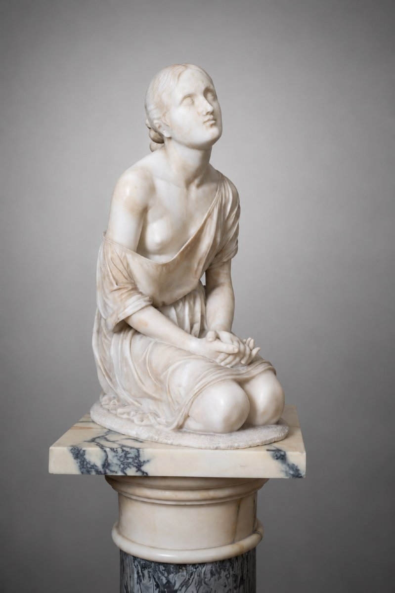 Sculpture ancienne en albâtre Lombardie, XIXe siècle.