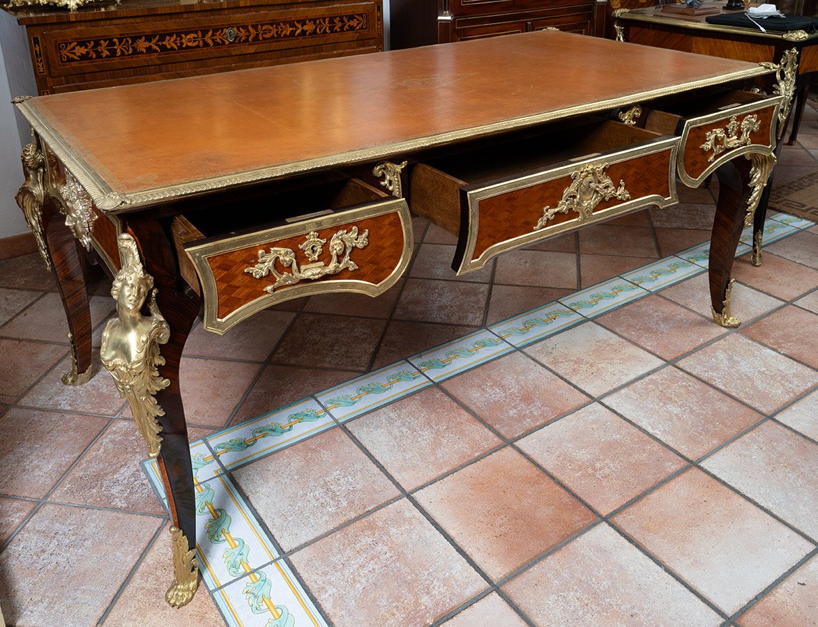 Antique French Napoleon III Desk, 19th Century-photo-2