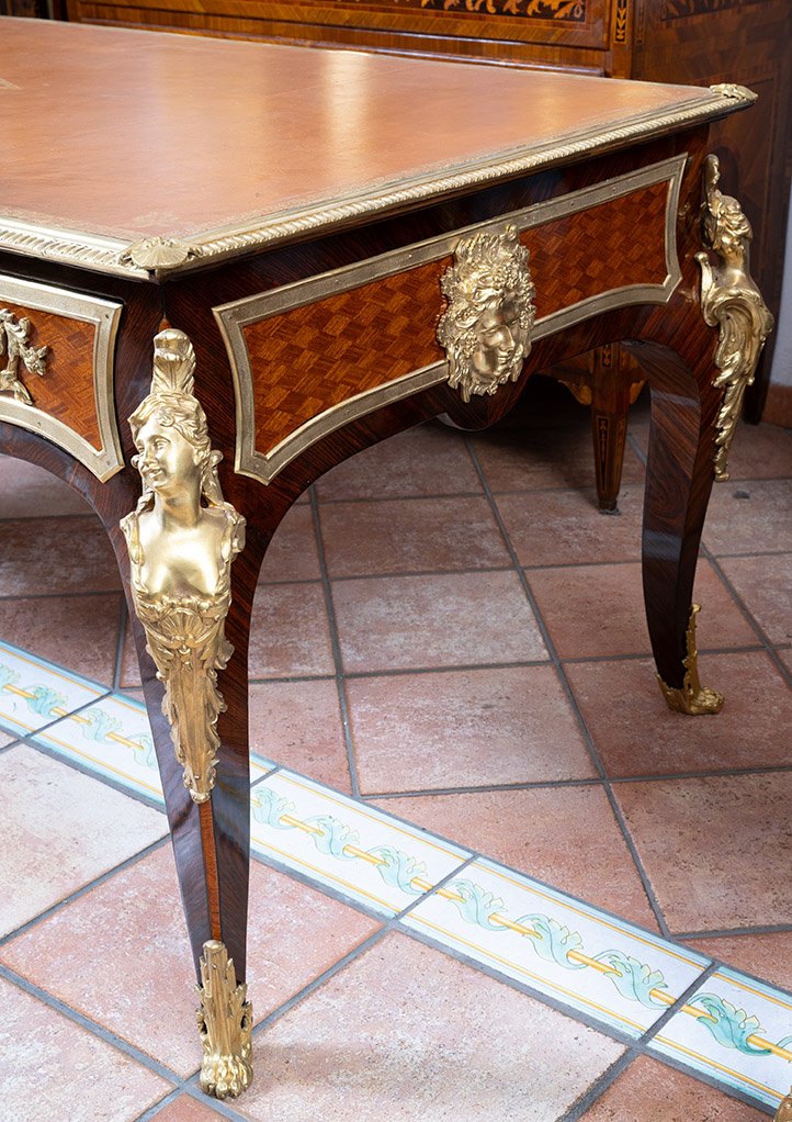 Antique French Napoleon III Desk, 19th Century-photo-3