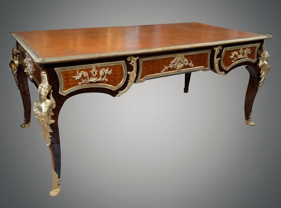 Antique French Napoleon III Desk, 19th Century