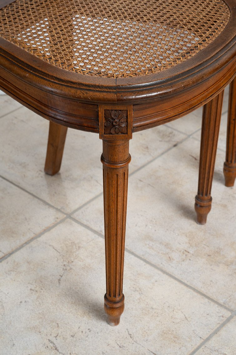 A Set Of Six Antique Chairs Made Of Solid Walnut, Dating From The Second Half Of The 19th Century.-photo-2
