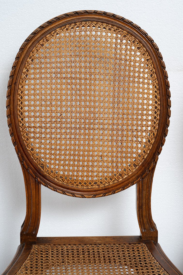 A Set Of Six Antique Chairs Made Of Solid Walnut, Dating From The Second Half Of The 19th Century.-photo-3