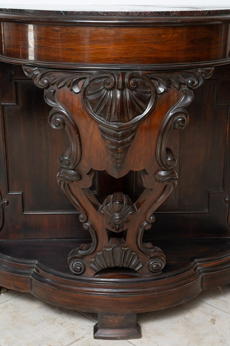 Console napolitaine Louis Philippe ancienne du XIXe siècle.-photo-2