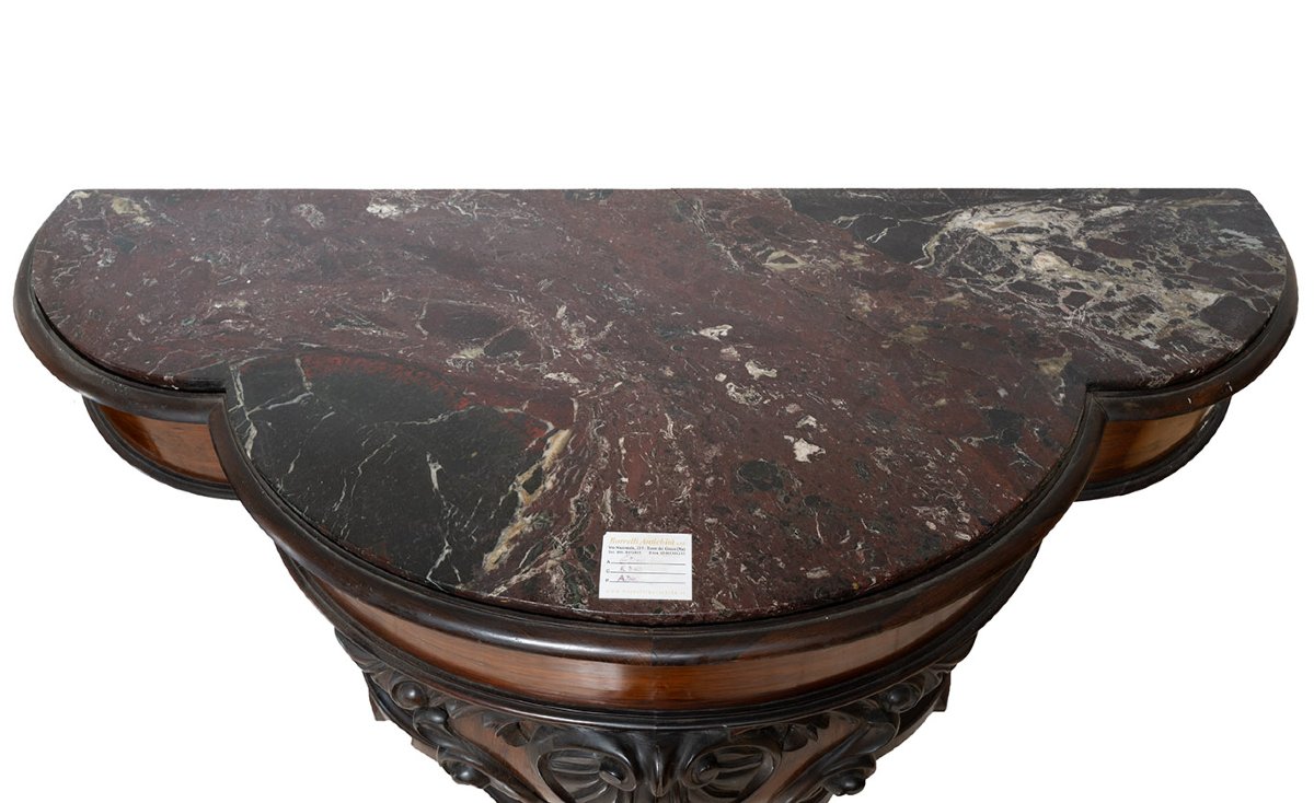 Console napolitaine Louis Philippe ancienne du XIXe siècle.-photo-3
