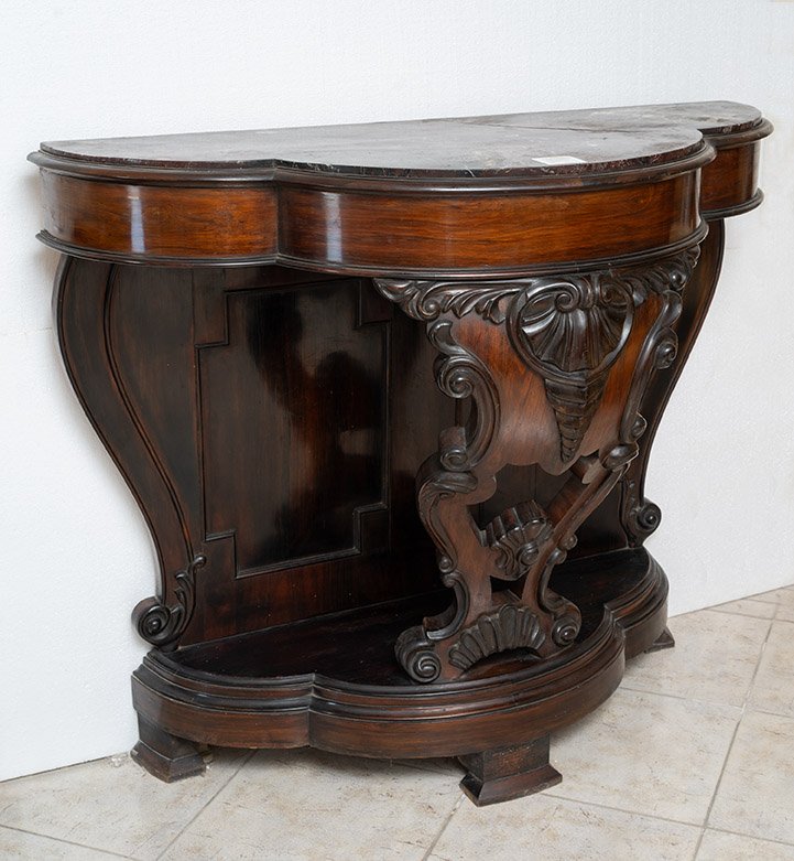 Console napolitaine Louis Philippe ancienne du XIXe siècle.-photo-4