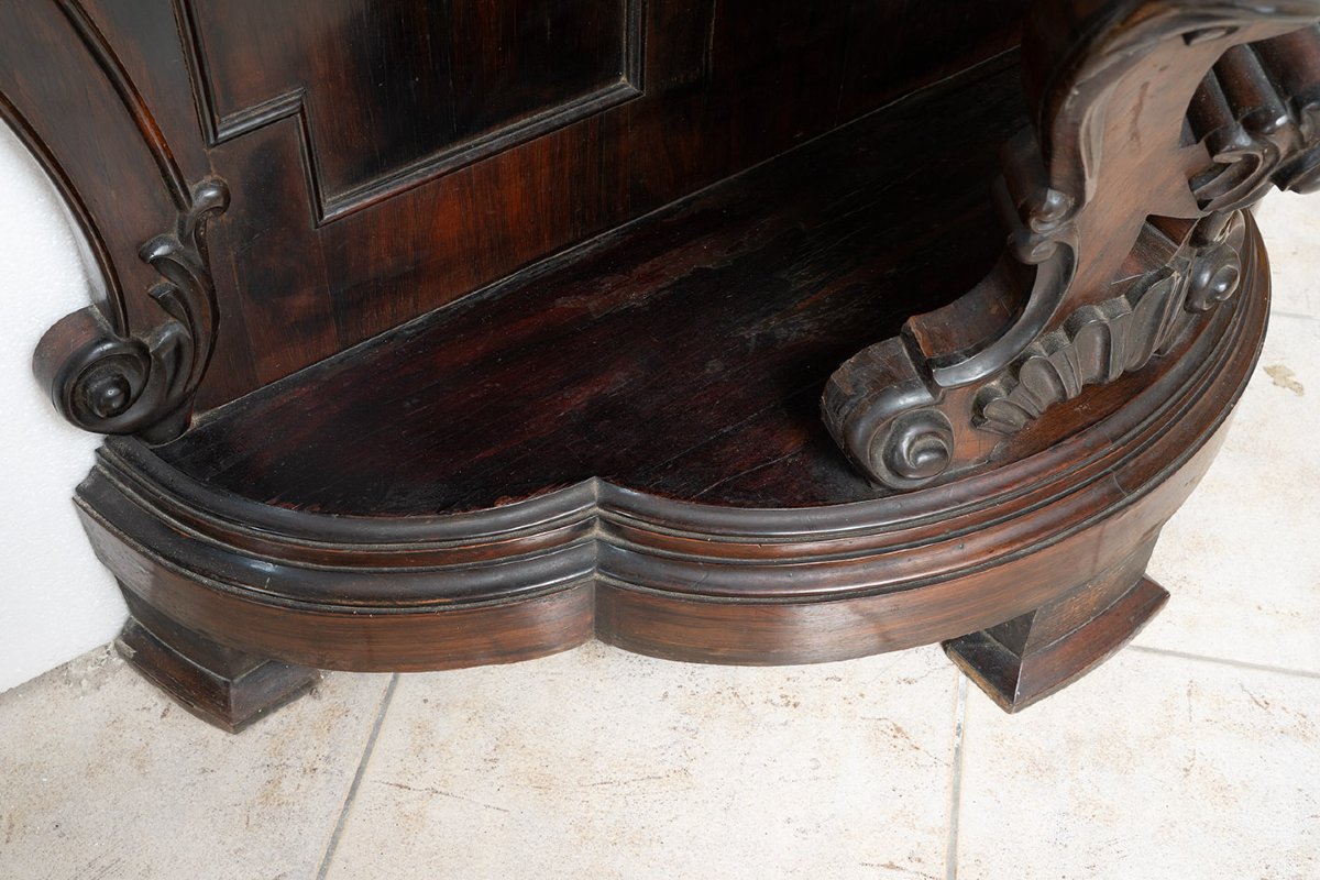 Console napolitaine Louis Philippe ancienne du XIXe siècle.-photo-1