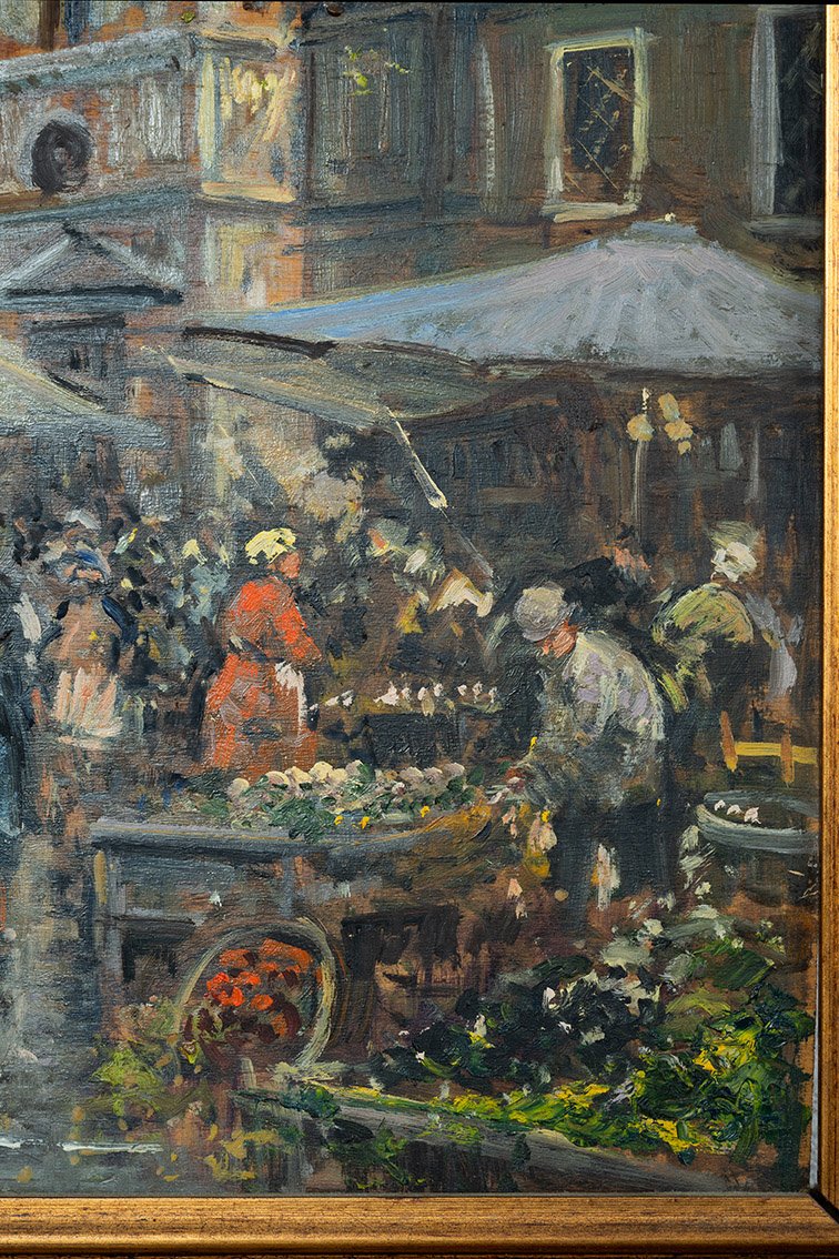 Antique Oil Painting On Wood, 20th Century-photo-3