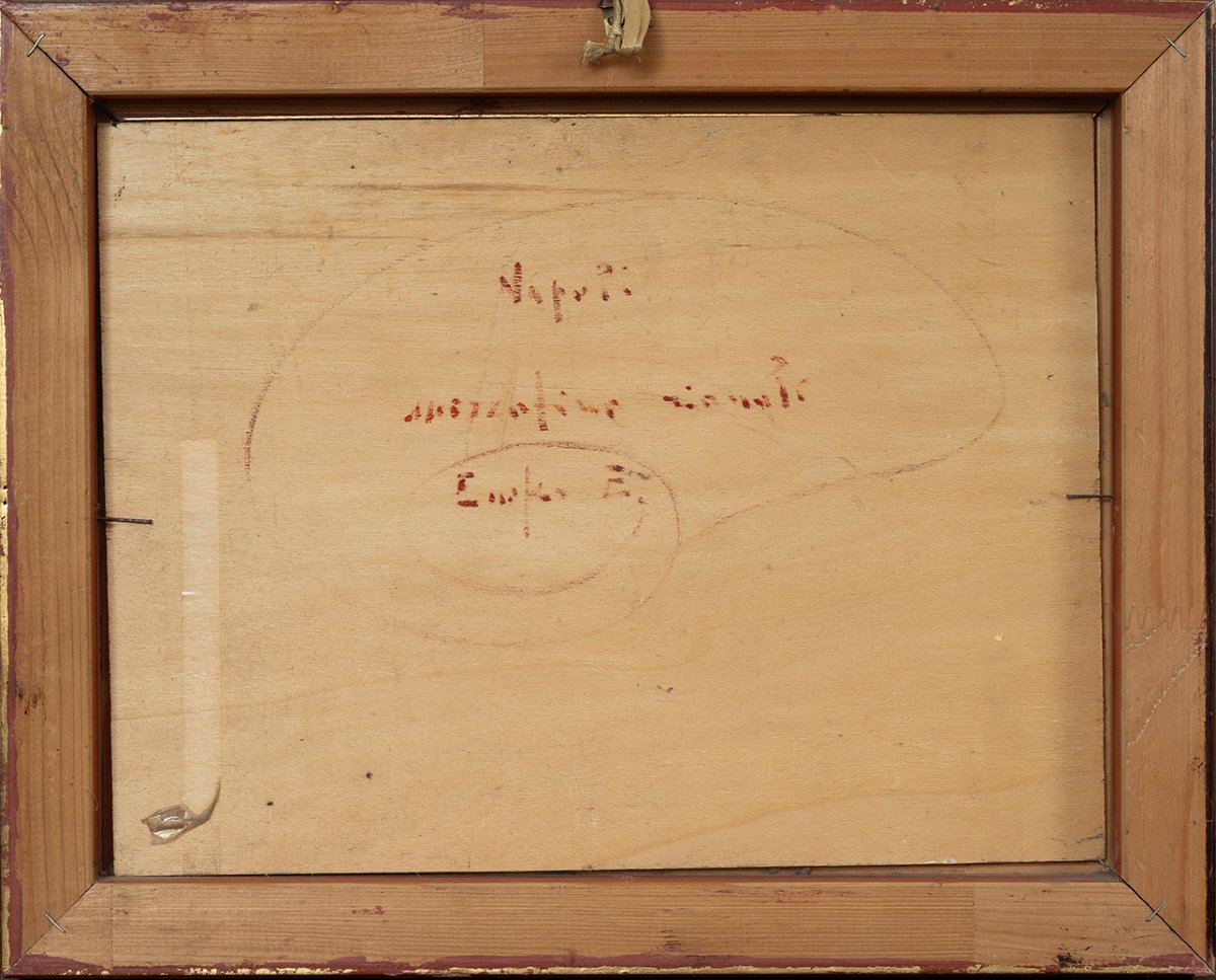 Antique Oil Painting On Wood, 20th Century-photo-1
