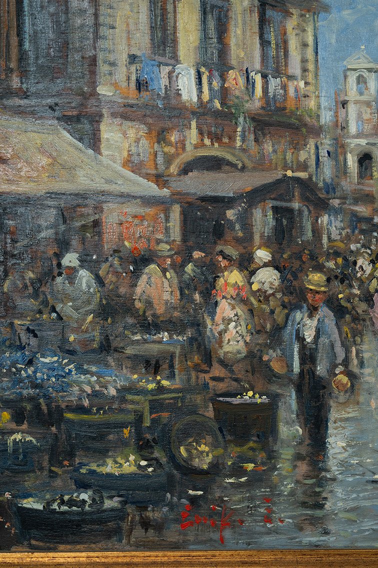 Antique Oil Painting On Wood, 20th Century-photo-3