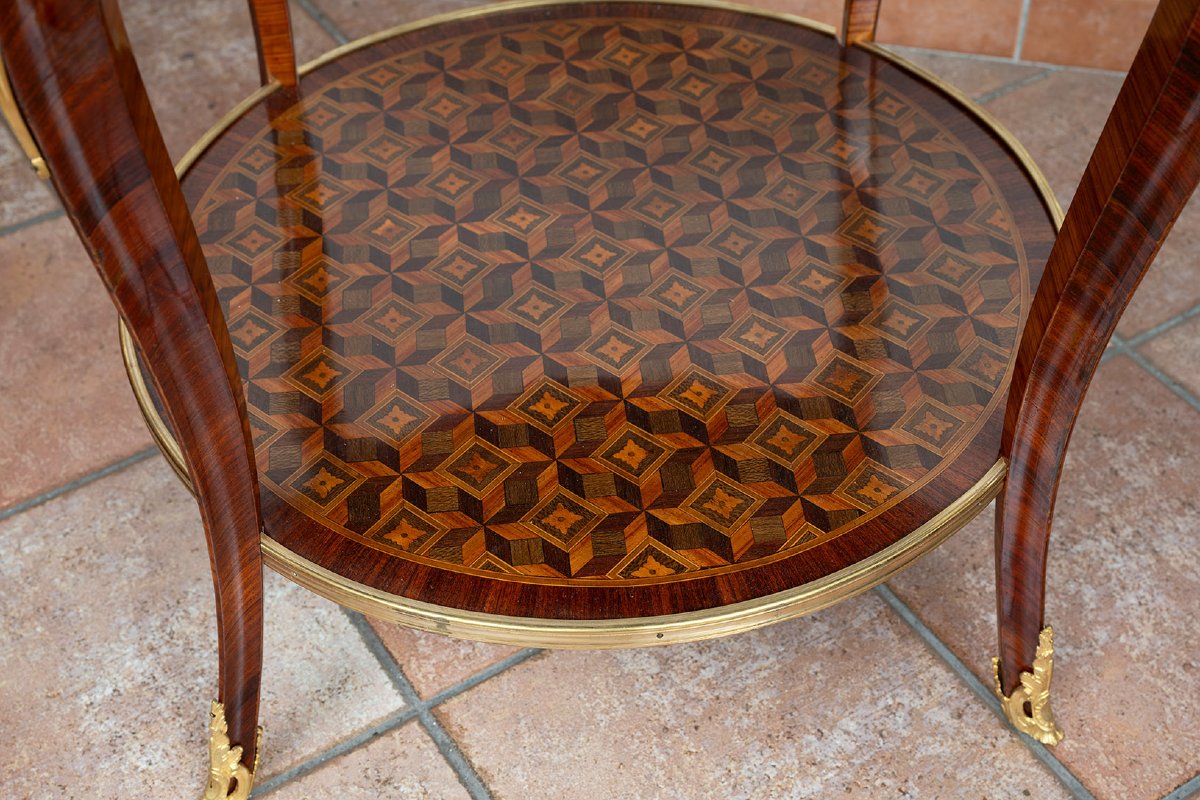 Table basse ancienne Napoléon III, France, XIXe siècle.-photo-3