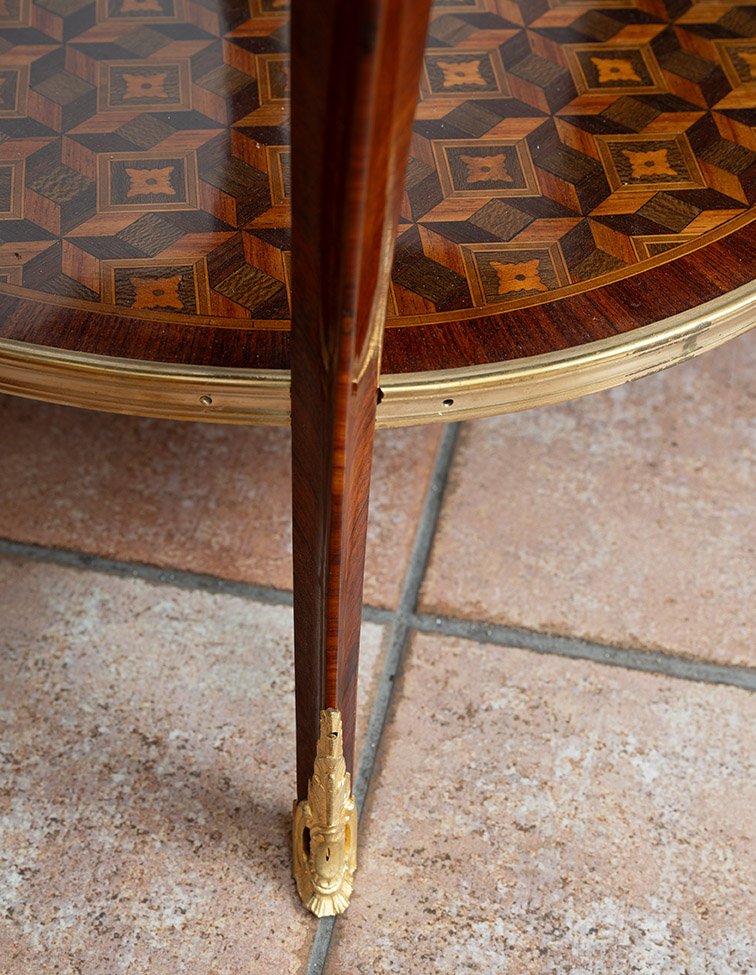 Table basse ancienne Napoléon III, France, XIXe siècle.-photo-2