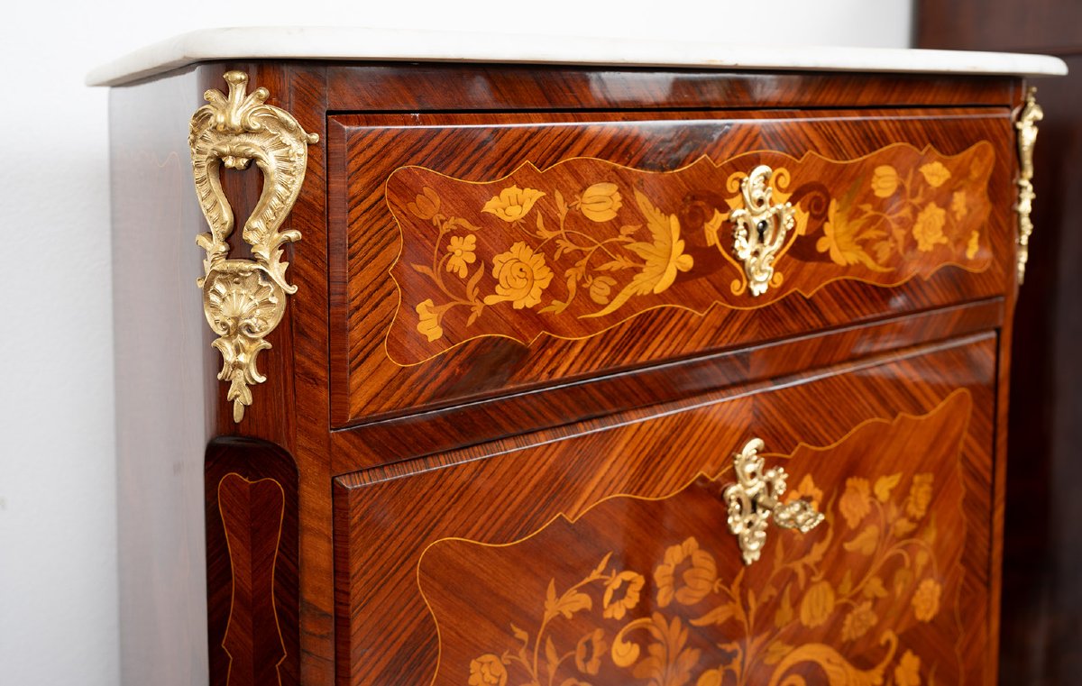 Antique Napoleon III Secretary Desk Made Of Fine Exotic Woods, 19th Century.-photo-4
