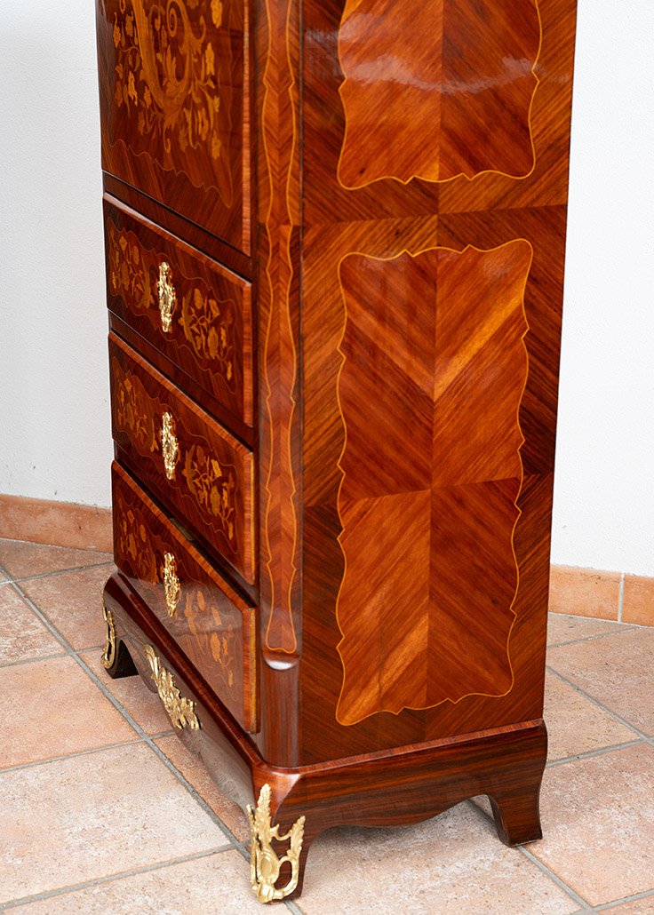 Antique Napoleon III Secretary Desk Made Of Fine Exotic Woods, 19th Century.-photo-1