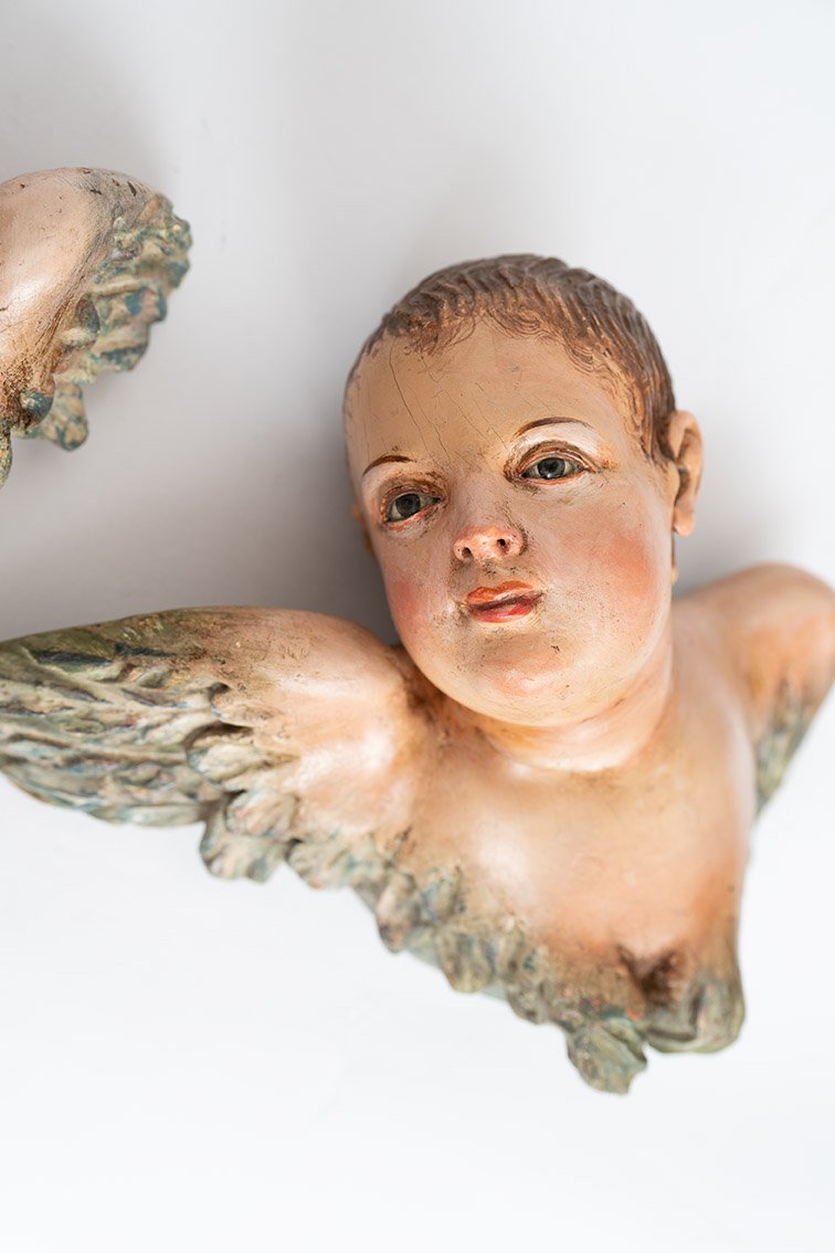 Pair Of Polychrome Wooden Sculptures Of Neapolitan Origin, 18th Century-photo-3