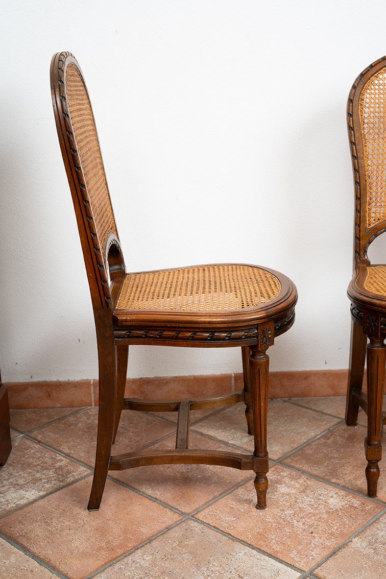 Set Of Six Antique Chairs From The 19th Century-photo-4