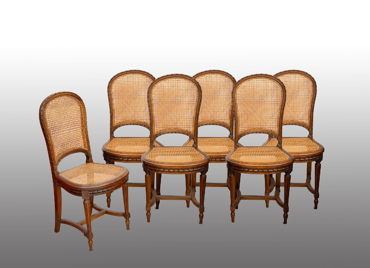 Set Of Six Antique Chairs From The 19th Century